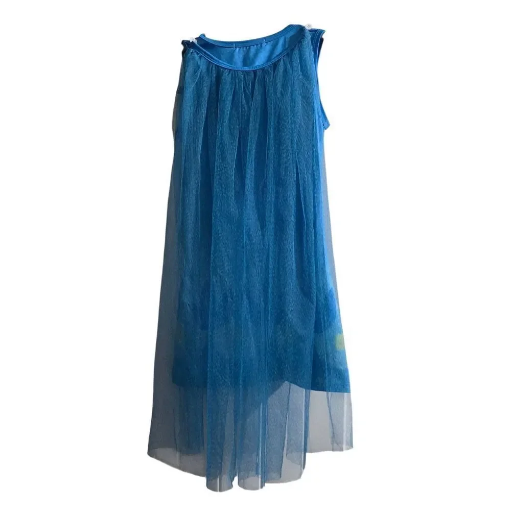Girls Troll Costume With Sheer Cape And Light Up Headband